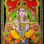 Hindu Lord Ganesha Deity Art Sequin Work Indian God Batik Wall Hanging cotton Tapestry Good luck art Wall Hangings Wholesale lot