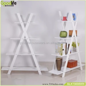 Home decoration easy to install new 4-layer X-shaped bookshelf