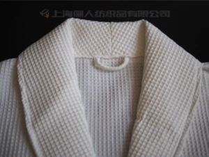 Honeycomb Cotton  White Bathrobe  for Hotel/SPA Use