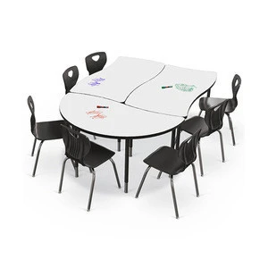 Horseshoe Dry Erase Top Whiteboard Activity Drawing Tables and school chair