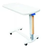 Hospital furniture height adjustable PP mobile overbed dining table