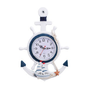 Hot sale boat anchor  and Modern  round  wall Clock Decorative   Wall Clock