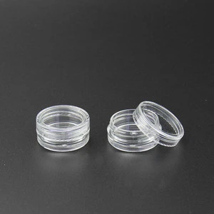 Hot sale cheap round 3 ml PS plastic customized empty cosmetic packing/ empty cosmetic jars/empty cream jars
