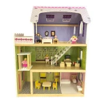 Hot Sale Children's Simulation of Villa Three Story Wooden Villa Large Furniture Toys For Baby