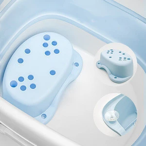 hot sale pink blue bebe foldable tub,  plastic portable baby freestanding bath tub