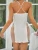 Import hot sale sleeping  skirt wrapped Strappy Sleepwear Side Slits Babydoll Full Slips white Lace Chemise Nightgown Sexy Sleepwear from China