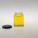 Hot sale square 100ml 3oz 150g glass honey jar Chili sauce jam pickles glass bottles jar Fermented bean curd jar with metal lid