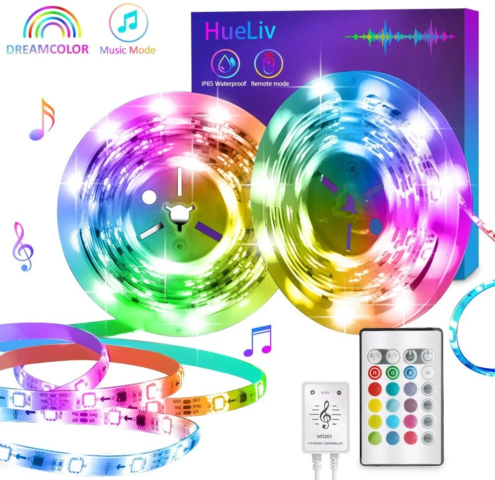 Hot Sell RGB Smart Wifi LED Light Waterproof IP65 Dreamcolor Lights Rgbw Led Strip Flexible Music 5050RGB Lights Tuya APP