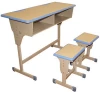Hot selling! Double school chair and table for student, Height adjustable