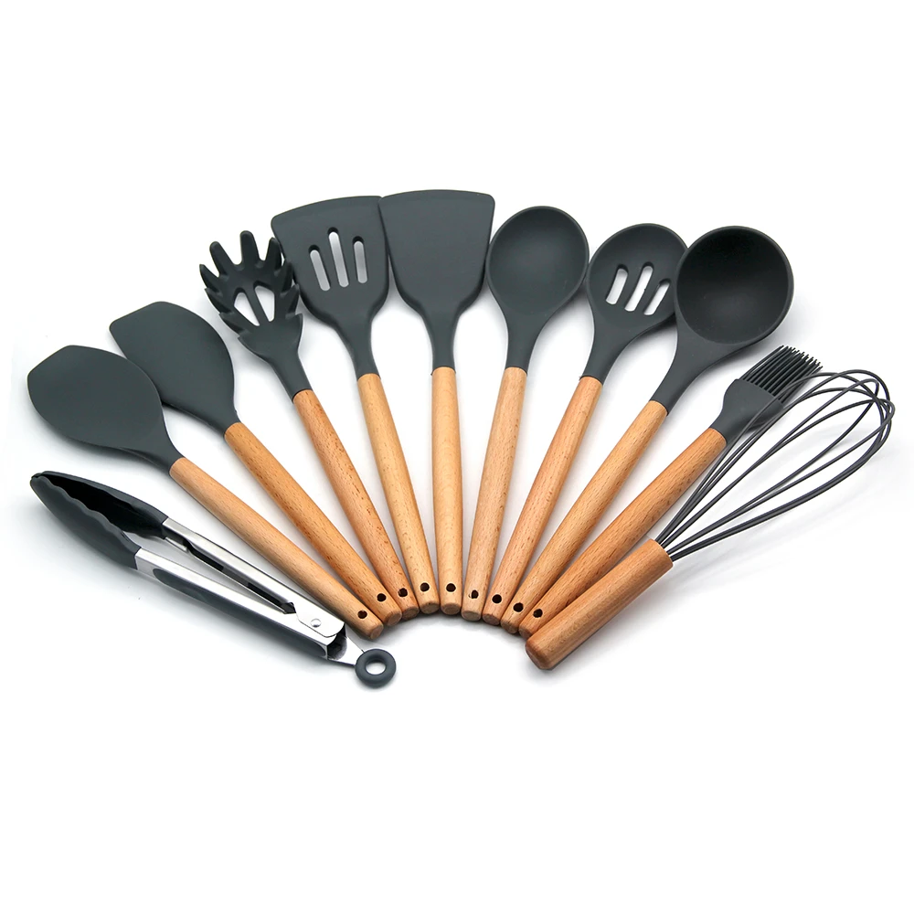 Hot selling kitchen cooking utensils 11pcs silicone kitchen accessories