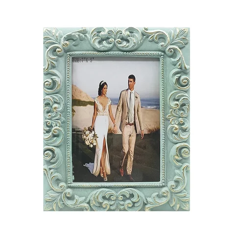 Hot selling light blue Three-dimensional pattern frames photo albums accessories resin frame