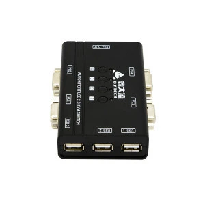 Hot Selling New Arrival 4 Port USB VGA KVM Switch 4-In-1-Out Splitter Adapter F 1 monitor Mouse Keyboard to 4 PC