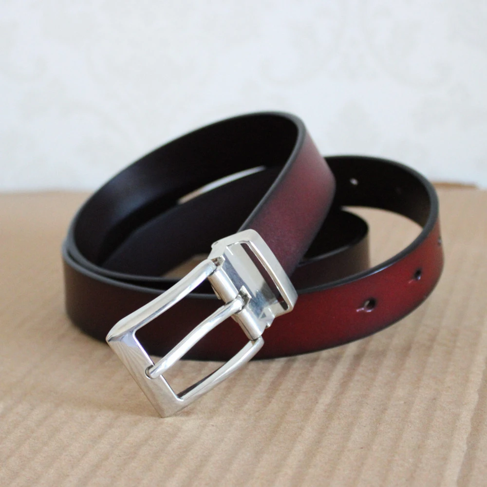 Hot selling new fashion claret woman casual pin buckle leather waist belt
