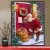Import Hot selling Santa Claus home red house home decoration wall art background hanging painting metal frame painting for Christmas from China
