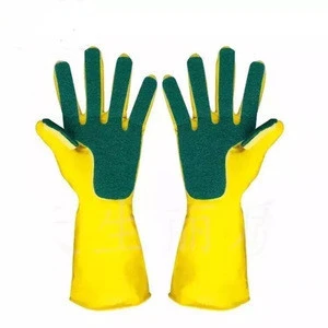 Household silicone latex gloves with sponge