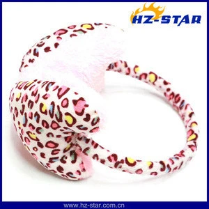HZE-13083-1 winter fashion new pink sexy leopard ear muffs for 2017