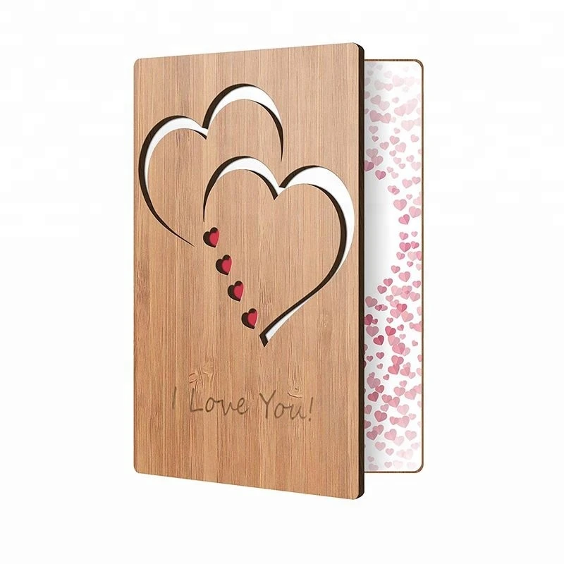 i love you wood bamboo wholesale greeting cards custom wedding invitations greeting cards