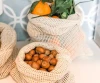 In Stock.Set Of 3.Resuable Cotton Mesh Produce Bags.100% Organic Cotton Produce Bags.Mesh Grocery Bag