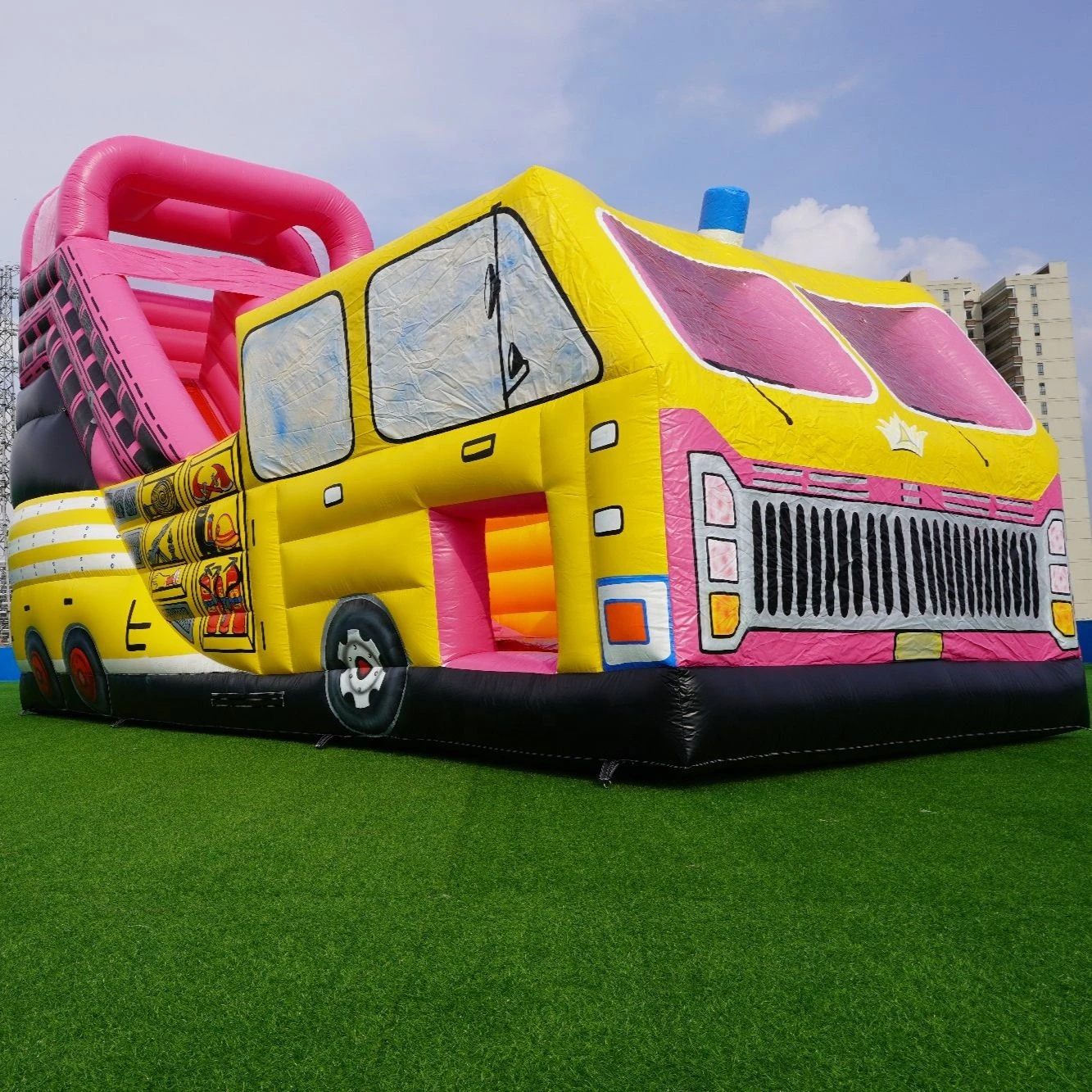 Inflatable Fire Truck Inflatable Slides Commercial  Air Bouncer for Sale Outdoor Giant Inflatable Dry Slide