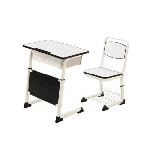 Iron child school furniture desk and chair set