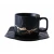 Import Italain personalized mini size ceramic black  custom espresso cup and saucer from China
