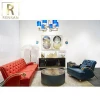 Italian design classic living room furniture sets luxury leather sectional sofa set
