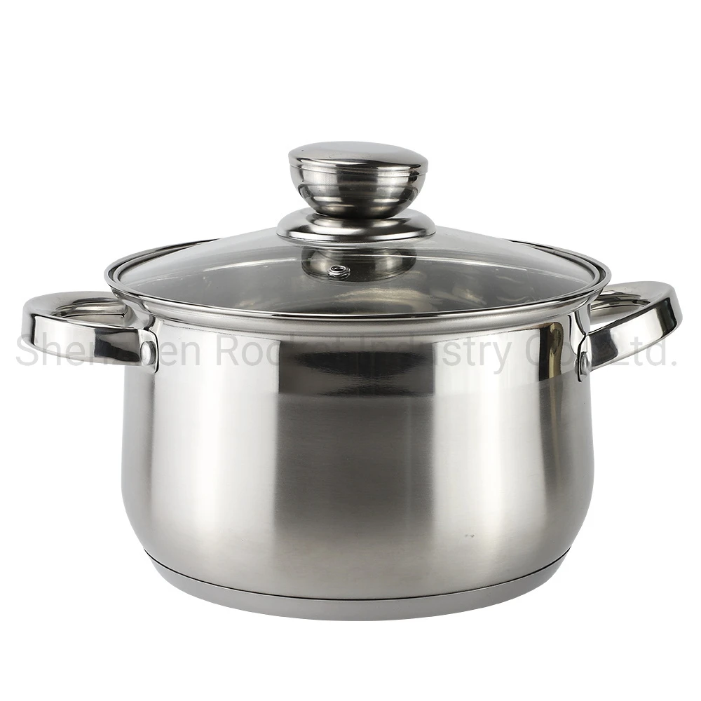 Kitchen Stainless steel cooking pot cookware with glass lid