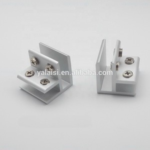 L shape double side glass to glass Aluminum Alloy clamp clip showcase bracket support for 6 mm to 10 mm thickness panel