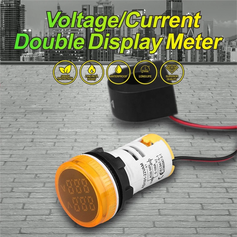 LANBOO Hot Selling indicator lamp current and voltage double display meter