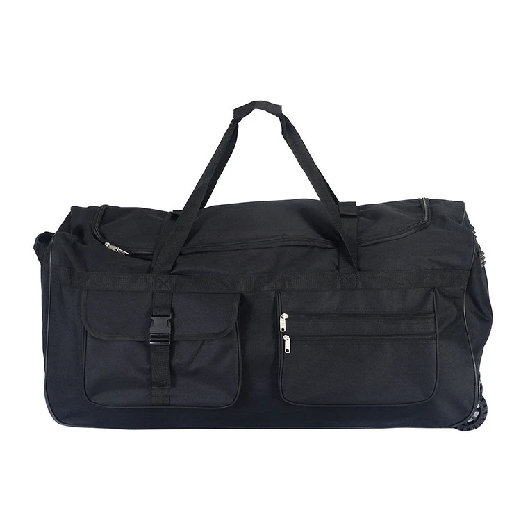 Large Rolling Wheels Duffle Tote Travel Bag Luggage Sports Trolley Bag Suitcase