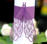 Laser Cut Peacock Paper Napkin Ring Wedding Decoration Party Supplies Decoration Towel Buckle