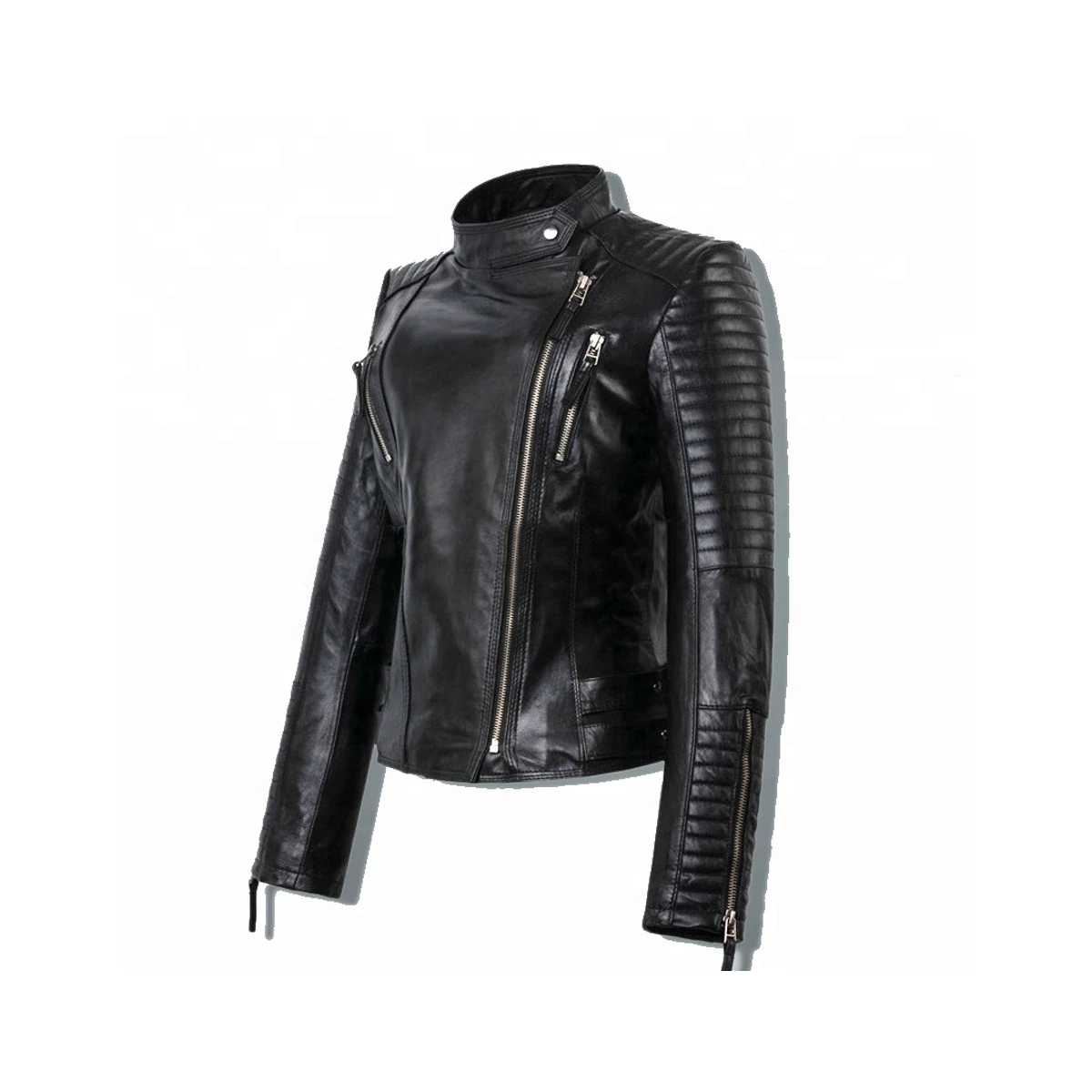 Latest Women Ladies Stylish 2021 Awesome Design Black Quilted Soft Cow Hide Leather classic Jacket