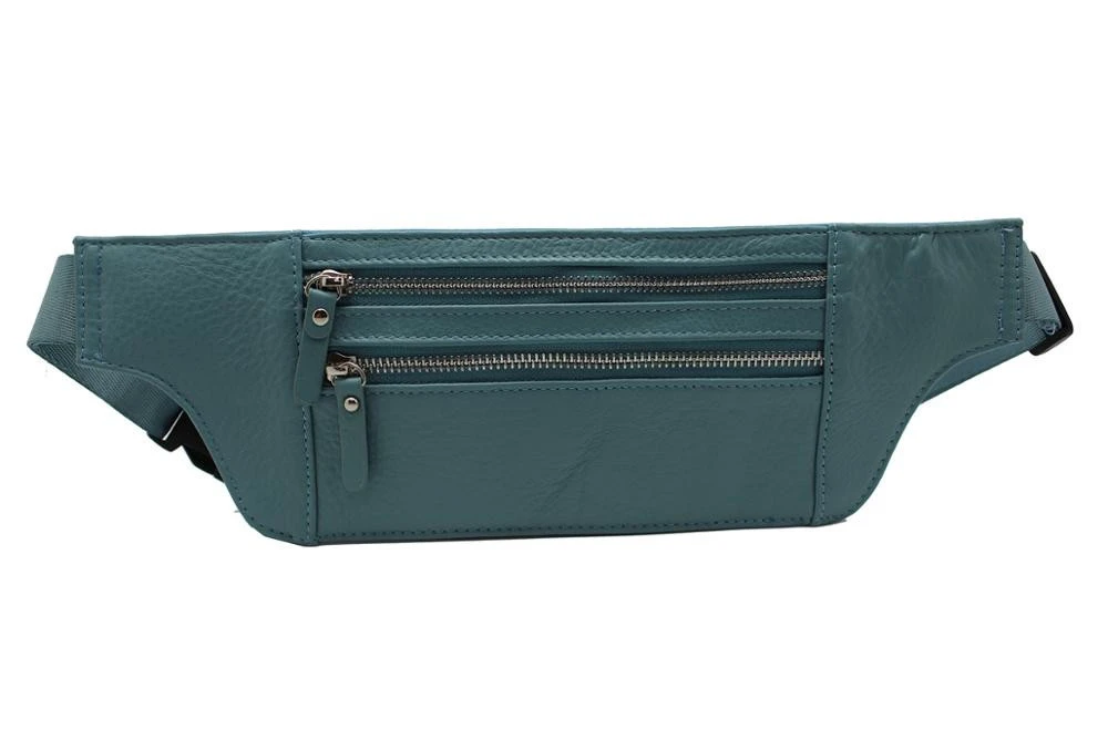 leather travel money belt  Custom made travel bag  adjustable waist strap in zipper style