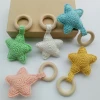 Little star shaped crochet soft toy funny baby teether
