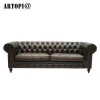Living room chesterfield sofa / antique sofa set / leather sofa set
