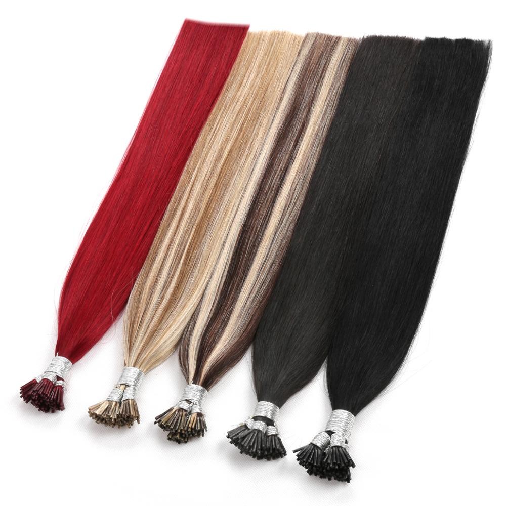 Long Straight Feather Stick tip fusion hair 100% Virgin Cuticle Remy Keratin Human Hair extension