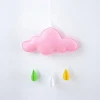 Lovely felt night sky baby mobile with raindrops and cloud for children by hand