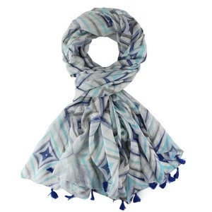 Low Price polyester instant bestselling knitted stripe scarf shawl