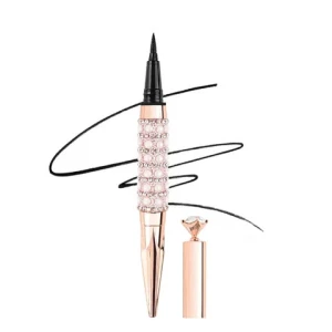 Luxury Gold Diamond Logo Free Makeup Waterproof Black Long Lasting Liquid Eyeliner Pencil