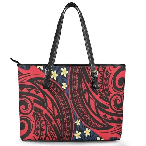 Luxury Handbag Custom On Demand Samoan Polynesian Tribal Print Leather Tote Bag Shoulder Bag Women 2022 Handbags Fashion Ladies