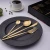 Import Luxury Mirror polish Black Goldplated 24 Pcs Stainless Steel thick Knife Spoon Fork Silverware Gift Box Flatware Cutlery Set from China