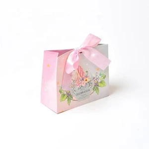 Luxury Paper Packaging Bag Custom machine wedding bouquet box cardboard ribbon gift bag