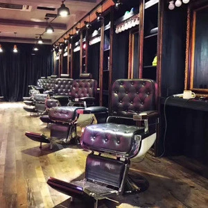 Luxury Retro Leather Beauty Hair Salon Furniture Barber Chair