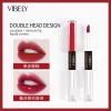 Makeup 2 in 1 Matte Vegan Lip Gloss Moisturize Non-stick Cup Double Head Raincoat Lipstick