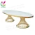 Import Manufacturer new design stainless steel gold hotel luxury event furniture glass top wedding table from China