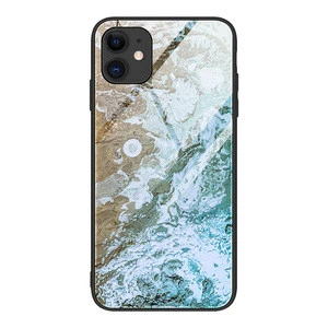Marble Pattern Scratch-resistant 9H Tempered Glass Phone Case For Iphone 12