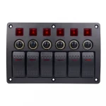 Marine Boat drive room control 6-way label marking toggle switch panel