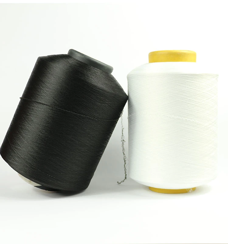 Mechanical covered yarn 2075, 3075 black for socks, fabric weaving Polyester spandex covered yarn