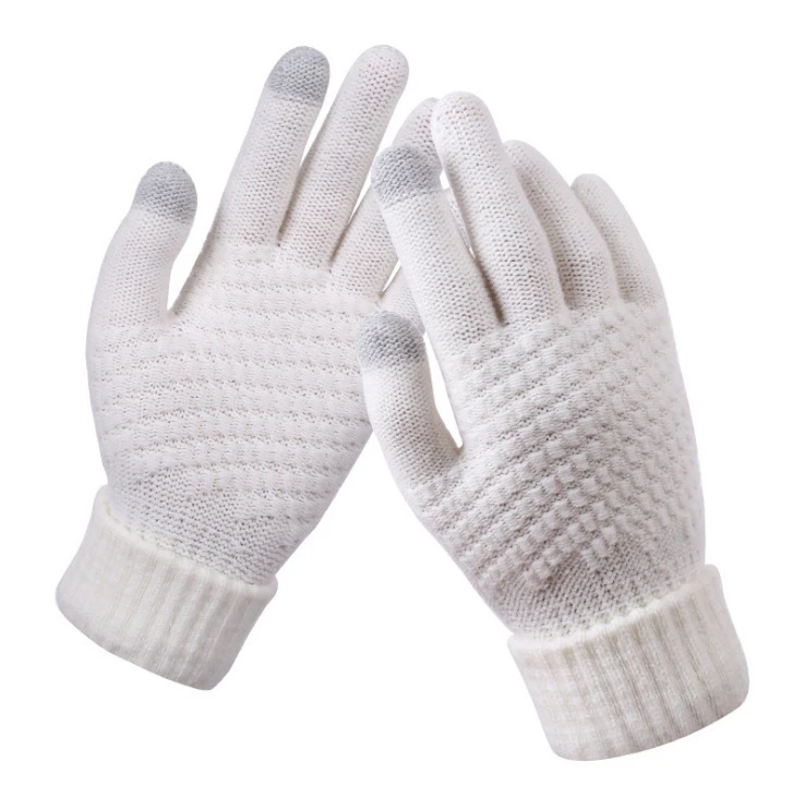 Men And Women Knitted Jacquard Brushed Warm Winter Touch Screen Gloves