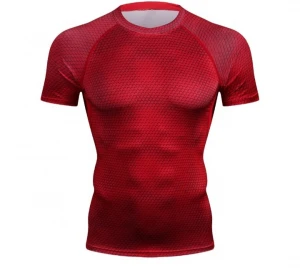 Men Gym wear shirt Running Wear  Workout Quick Dry Sportswear Compression t shirt